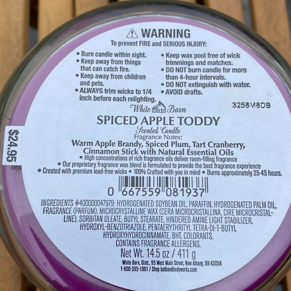 Bath & Body Works Spiced Apple Toddy 3 Wick Candle With Decorative Lid - Picture 5 of 15